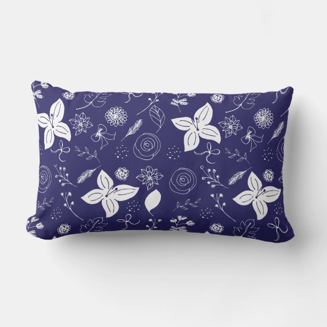 Navy Blue Christmas Lendenkissen (Vorderseite)