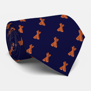 Navy Blue Cinnamon Stick Nahtloses Muster Krawatte