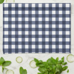 Navy Blue Classic Gingham Karo Kariert Geschirrtuch<br><div class="desc">Moderner Sommer Trend,  Picknick Gingham kariertes Tartan Muster in Marineblau und Weiß.</div>