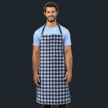 Navy Blue Classic Gingham Karo Kariert Schürze<br><div class="desc">Moderner Sommer Trend,  Picknick Gingham kariertes Tartan Muster in Marineblau und Weiß.</div>