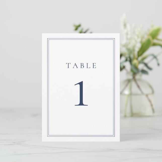 Navy Blue Classic Minimalistisch Wedding (Stehend Vorderseite)