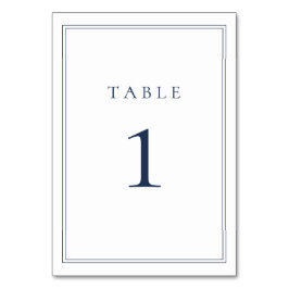 Navy Blue Classic Minimalistisch Wedding Tischnummer