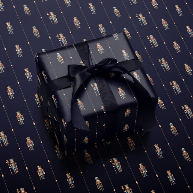 Navy blue classic nutcracker wrapping paper geschenkpapier (Von Creator hochgeladen)