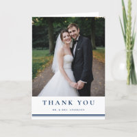 Navy Blue Classic Typografy Striped Wedding