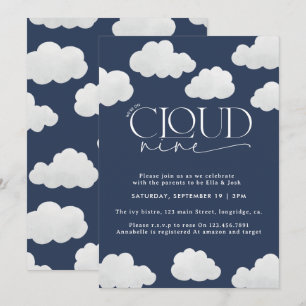 Navy Blue Cloud 9 Dusche modern stilvoll Einladung