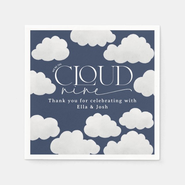 Navy Blue Cloud 9 Dusche modern stilvoll Serviette (Vorderseite)