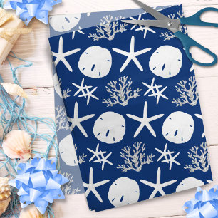 Navy Blue Coast Weihnachten Sand Dollar Starfish Seidenpapier