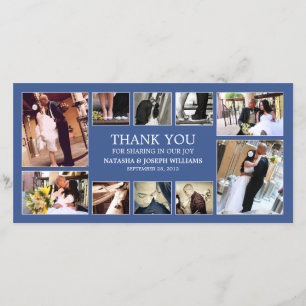 NAVY BLUE COLLAGE CARTE DE REMERCIEMENTS mariage