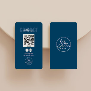 Navy Blue Connect mit dem QR-Code der US Social Me Visitenkarte