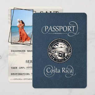 Navy Blue Costa Rica Passport Save The Date