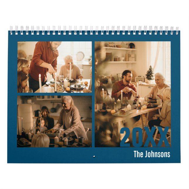Navy Blue Créez votre propre calendrier photo de f (Protection)