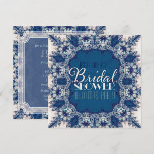 Navy Blue + Creme Delight Bridal Dusche Einladung