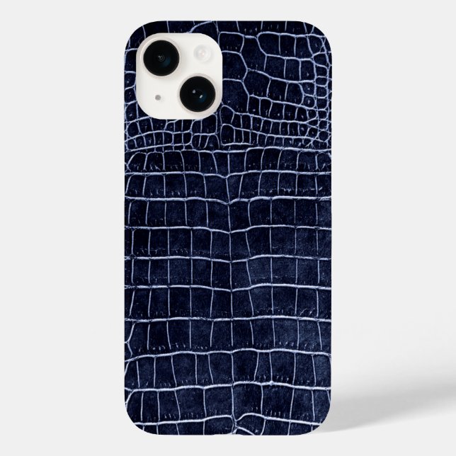 Navy Blue Crocodile Case-Mate iPhone 14 Hülle (Rückseite)