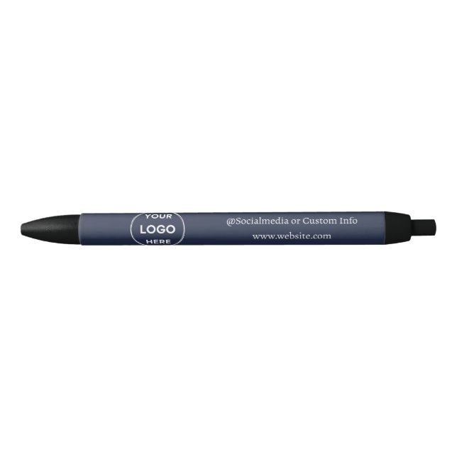 Navy Blue Custom Logo Modern Minimalistisch Busine Kugelschreiber (Vorderseite)