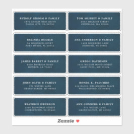 Navy Blue Custom Wedding Guest Address Sticker