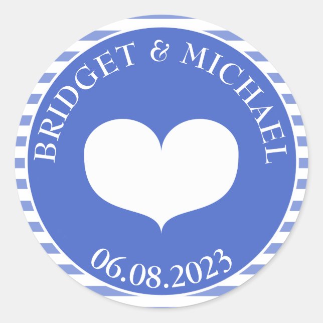 Navy Blue Custom Wedding Siegel Sticker (Vorderseite)
