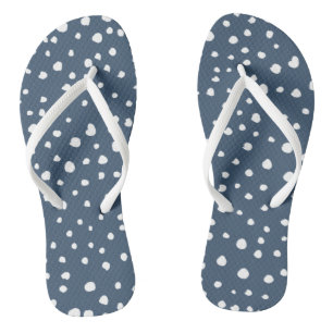 Navy Blue Dalmatian Spots, Dalmatian Dots, Dotted Flip Flops