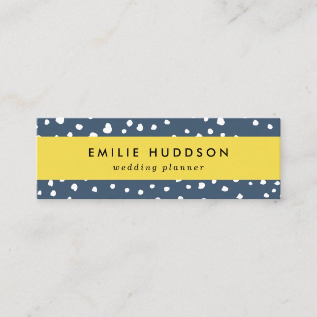 Navy Blue Dalmatian Spots, Dalmatian Dots, Dotted Mini Visitenkarte (Vorderseite)