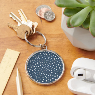 Navy Blue Dalmatian Spots, Dalmatian Dots, Dotted Schlüsselanhänger