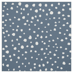 Navy Blue Dalmatian Spots, Dalmatian Dots, Dotted Stoff