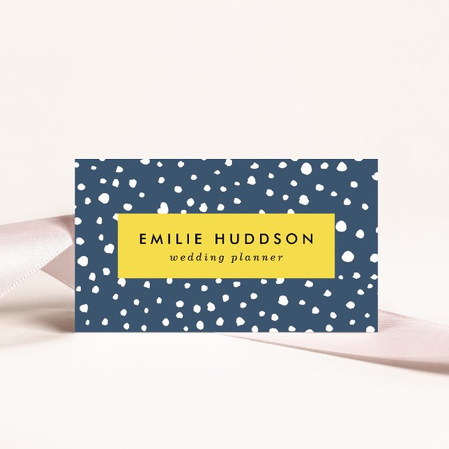 Navy Blue Dalmatian Spots, Dalmatian Dots, Dotted Visitenkarte (Von Creator hochgeladen)