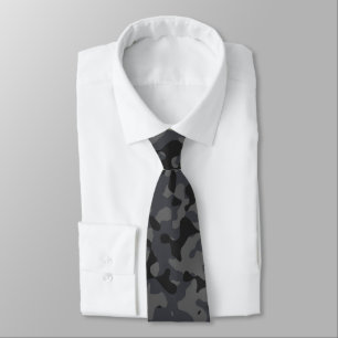 Navy Blue, Dark Gray und Charcoal Camouflage Krawatte
