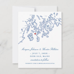 Navy Blue Deer Isle Maine Aragosta Save The Date
