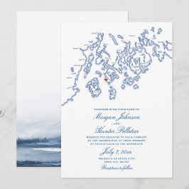 Navy Blue Deer Isle Maine Einladung