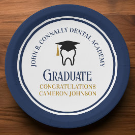 Navy Blue Dental School Custom Graduation Party Pappteller