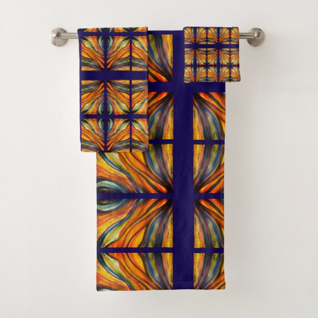 Navy Blue Desert Inspiration Badhandtuch Set (Insitu)