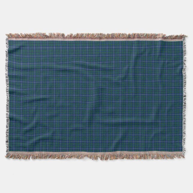 Navy Blue Douglas Family Modern Tartan Decke (Vorderseite)