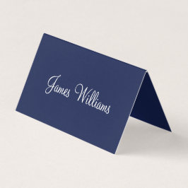 Navy Blue Einfach geklappte Platzierungskarten