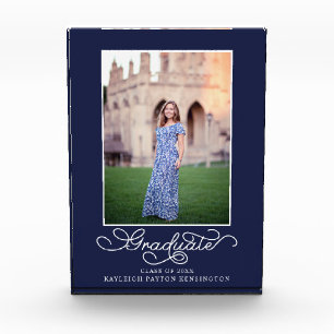 Navy Blue Elegant Abschluss Foto Keepake
