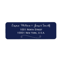 Navy Blue Elegant Address Labels