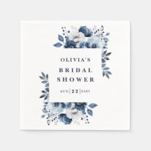 Navy Blue Elegant Country Floral Brautparty