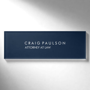 Navy Blue Elegant Schlicht Beruflich Namenschild