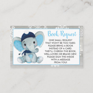 Navy Blue Elephant livre demande carte ticket rust