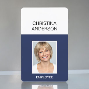 Navy Blue Employee - Name Foto Corporate Work Ausweis