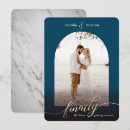 Navy Blue Endlich Erlangung von Foto & Fenster Save The Date