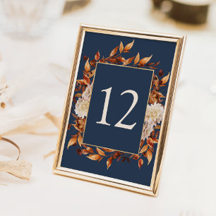 Navy Blue Fall Tischnummer