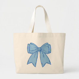 Navy + Blue Faux Glitter Bow Jumbo Stoffbeutel