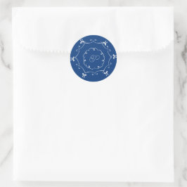 Navy Blue Filigree Vielen Dank Gastgeschenk Hochze Runder Aufkleber
