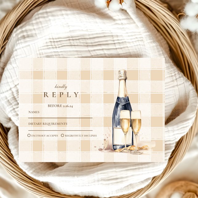 Navy Blue Floral Abschluss RSVP Karte (Von Creator hochgeladen)