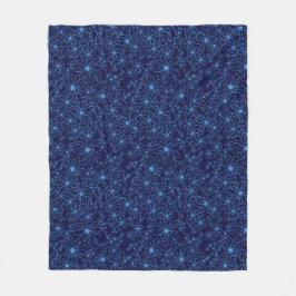 Navy Blue Floral Aesthetic Fleecedecke