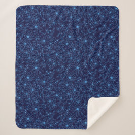 Navy Blue Floral Aesthetic Sherpadecke