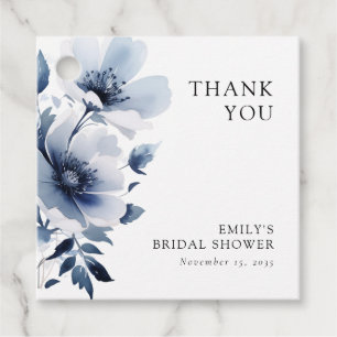 Navy Blue Floral Brautparty Geschenkanhänger