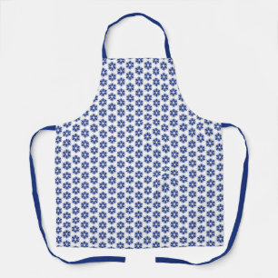 Navy Blue Floral Mosaik Schürze