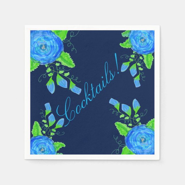 Navy Blue Flows Serviette (Vorderseite)