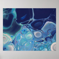 Navy Blue Fluid Abstrakt Modern Marble Swirl Art