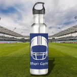 Navy Blue Football Helmet Sports Water Bottle Edelstahlflasche<br><div class="desc">Stay hydrated with this navy blue water bottle featuring a bold American football helmet and personalized name. Perfect for school-age kids who love sports, it's a standout choice for school, sports practice, or daily use. Designed as part of our Back to School Sports Collection, it’s ideal for parents searching for...</div>